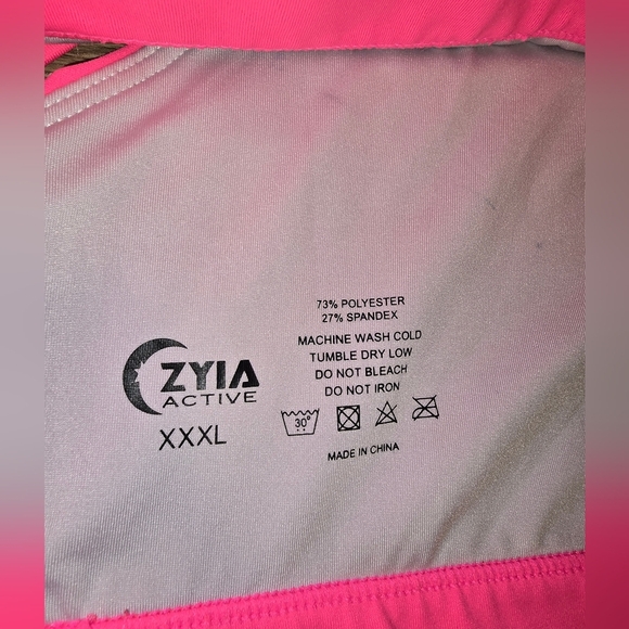 ZYIA Active Hot Pink Strappy Sports Bra Full Coverage Women's Plus Size XXXL 3X - Picture 6 of 6